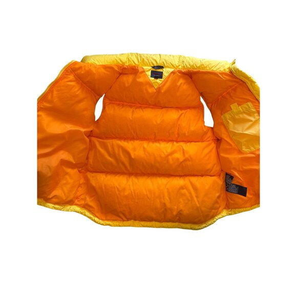 Vintage Tommy Jeans Yellow Puffer Vest Nylon Down Womens M Y2K Streetwear Logo - Picture 3 of 12